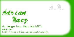 adrian macz business card